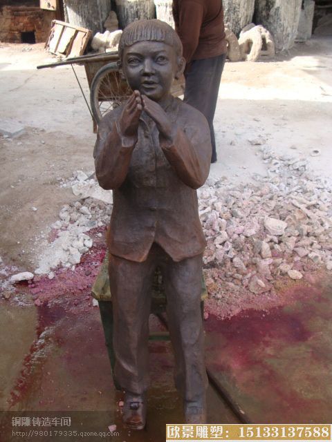 兒童銅雕塑定制 景觀人物銅雕塑